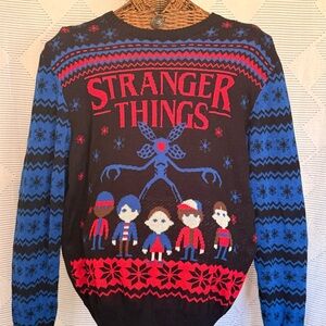 Stranger Things Sweater 2XL Unisex Knit Graphic Hawkins Demogorgon Netflix